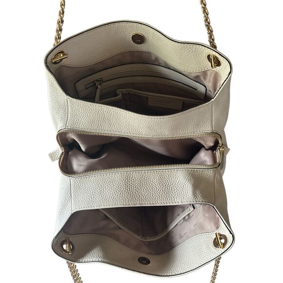 Michael Kors Raven Large Leather Shoulder Bag Tote 3-Compartment - Picture 5 of 6